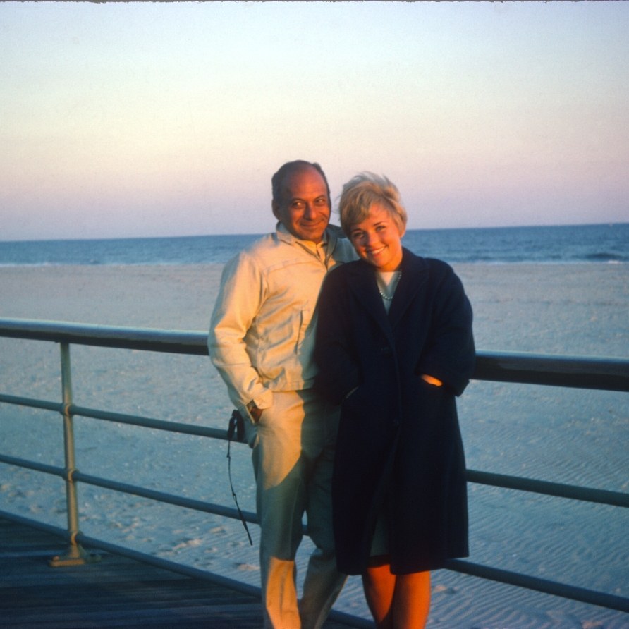 Eva Tucci with her husband at the shore