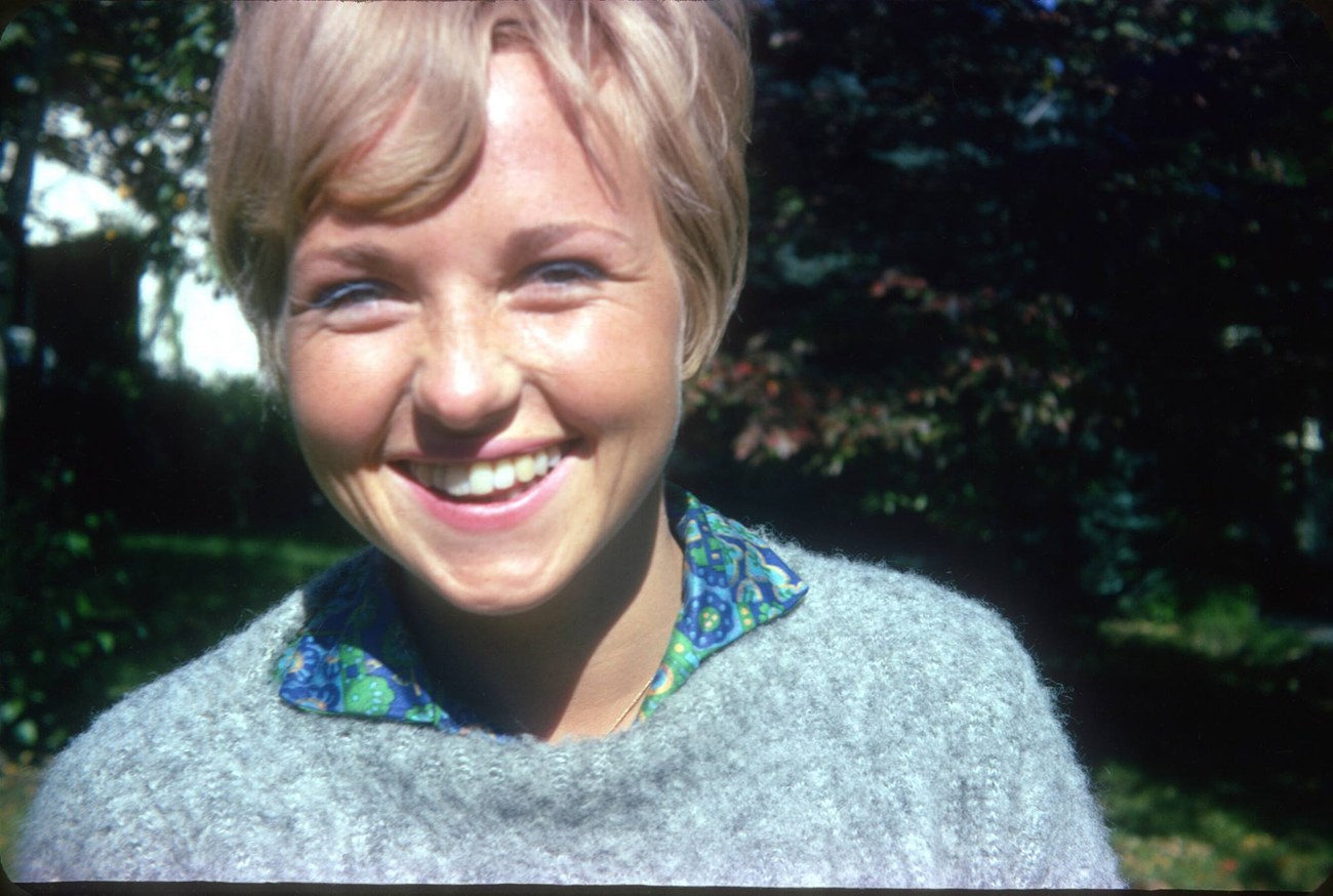 Eva Tucci, smiling outdoors